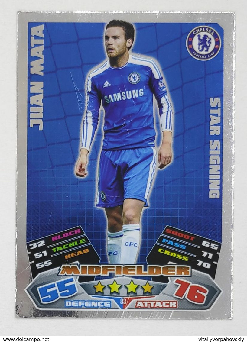 Juan Mata. Match Attax 2012 Star Signings Cards. Chelsea - Trading Cards