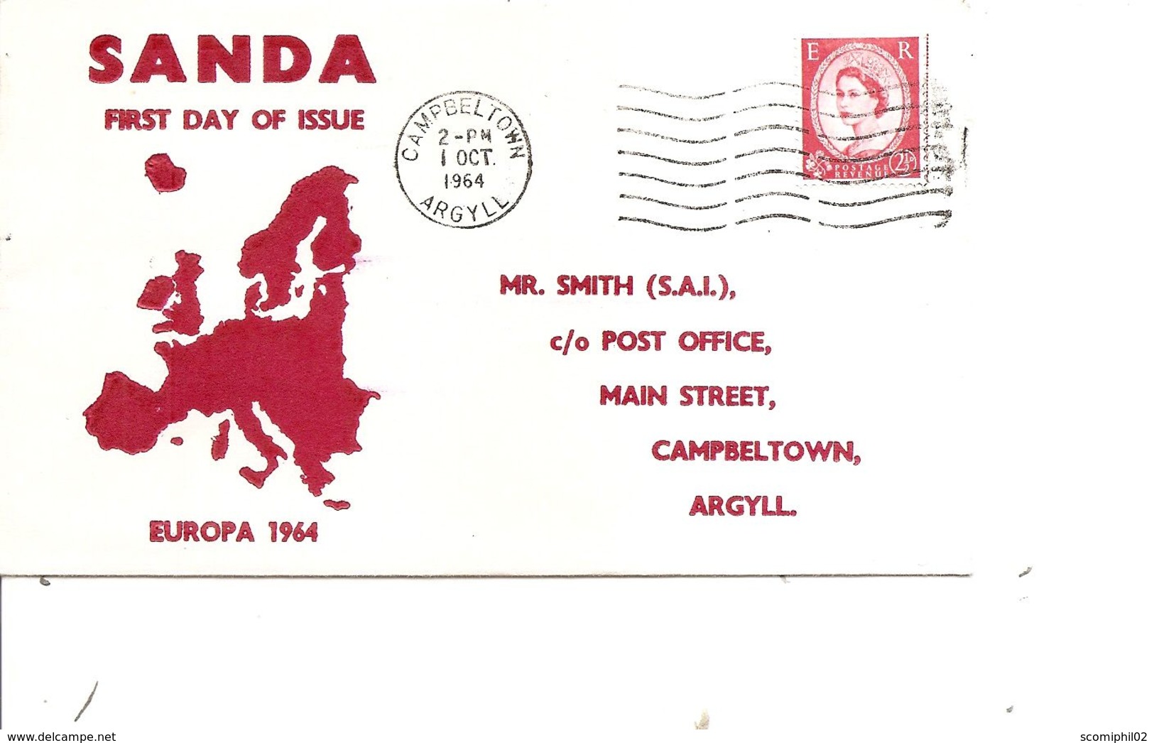Grande-Bretagne - Locales - Sanda Island -Europa 1964 ( FDc Voyagé De 1964 à Voir) - Local Issues