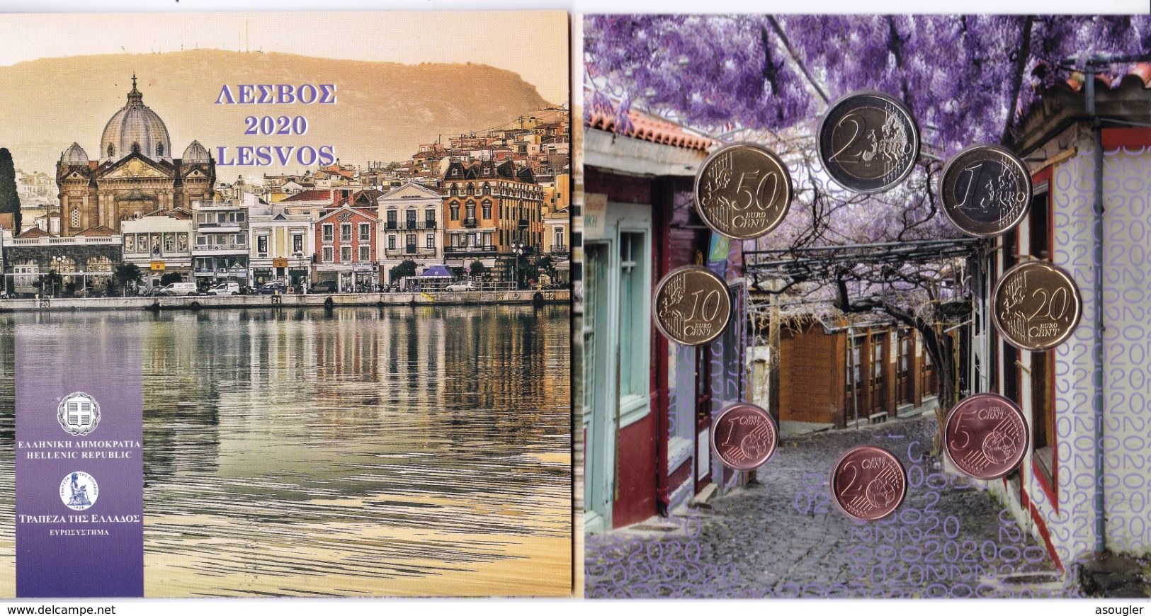 Greece EURO Official BU Set 2020" LESVOS" "free Shipping Via Registered Air Mail" - Grèce