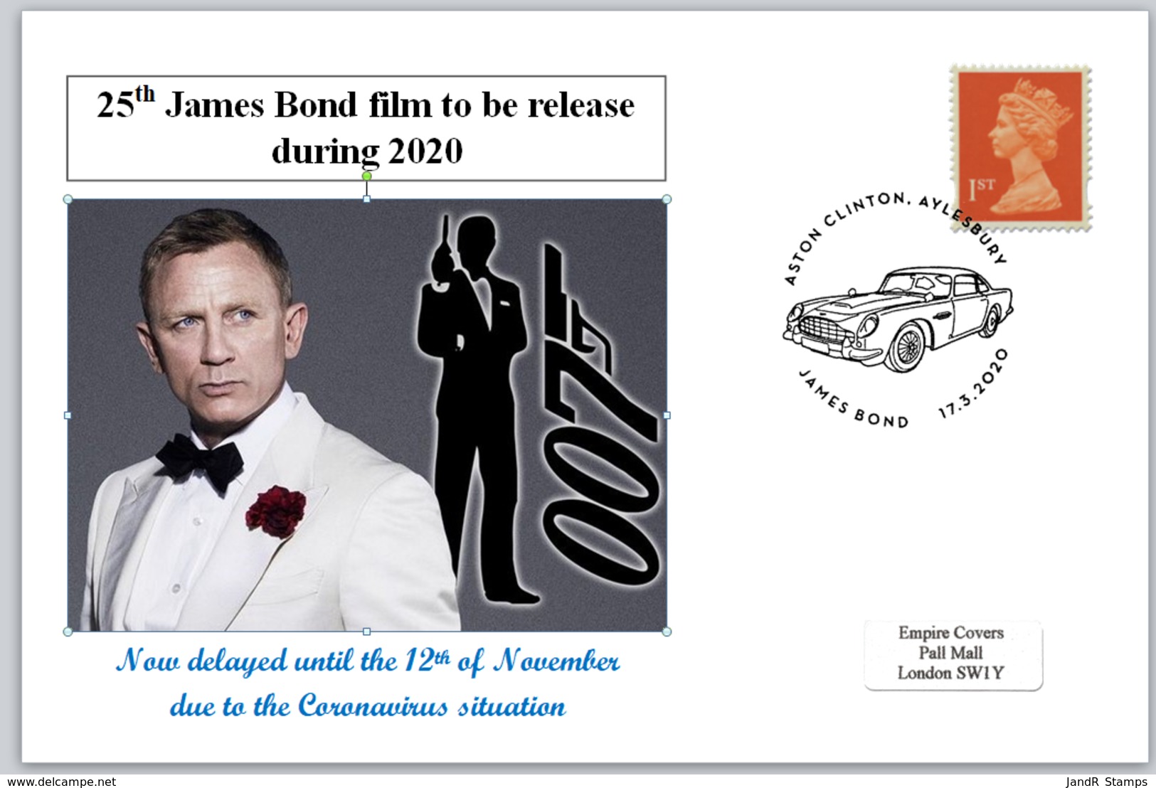 2020 25th James Bond Film Daniel Craig 007 Aston Martin Cars Spy Cinema Films - Unclassified