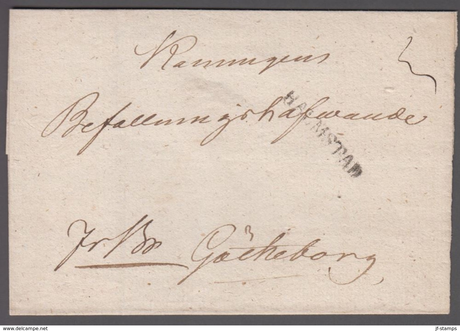 1820. SVERIGE. HALMSTAD  On Cover To Göteborg. () - JF365184 - ... - 1855 Vorphilatelie