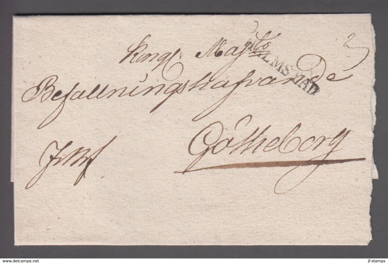 1820. SVERIGE. HALMSTAD  On Cover To Göteborg. () - JF365185 - Prefilatelia