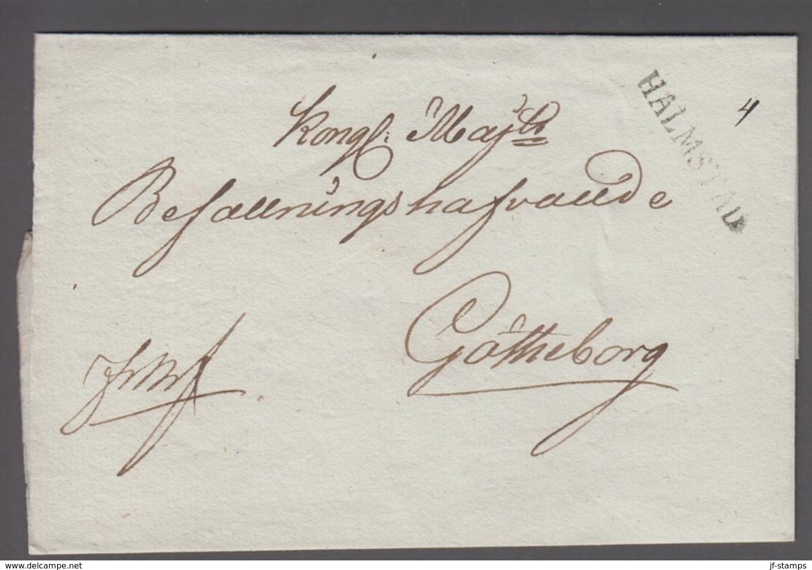 1820. SVERIGE. HALMSTAD  On Cover To Göteborg. () - JF365187 - ... - 1855 Prephilately