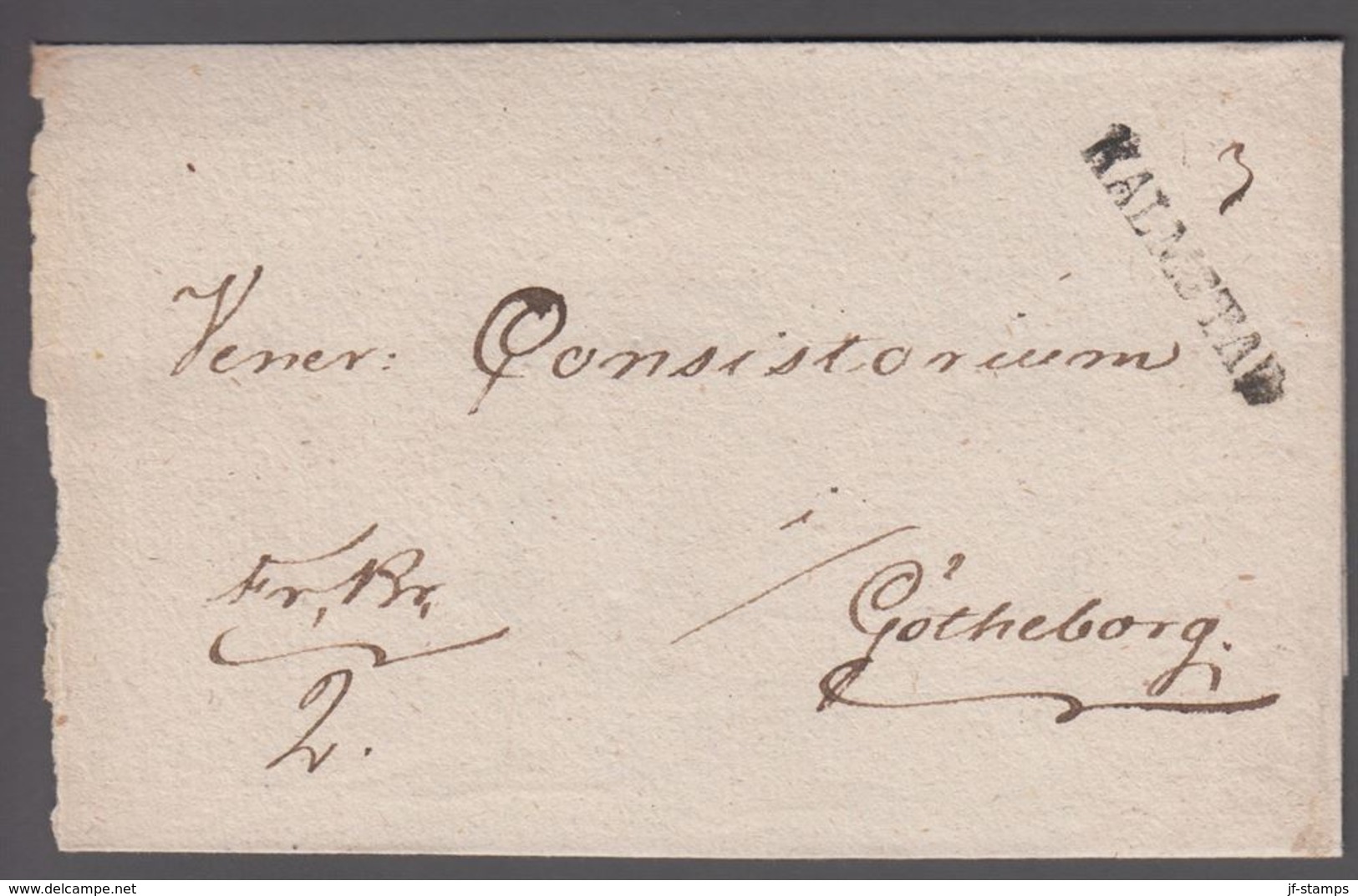 1820. SVERIGE. HALMSTAD  On Cover To Göteborg. Seal HALMSTADS LÄNS LANDS CANCELLIE. () - JF365192 - ... - 1855 Prefilatelia