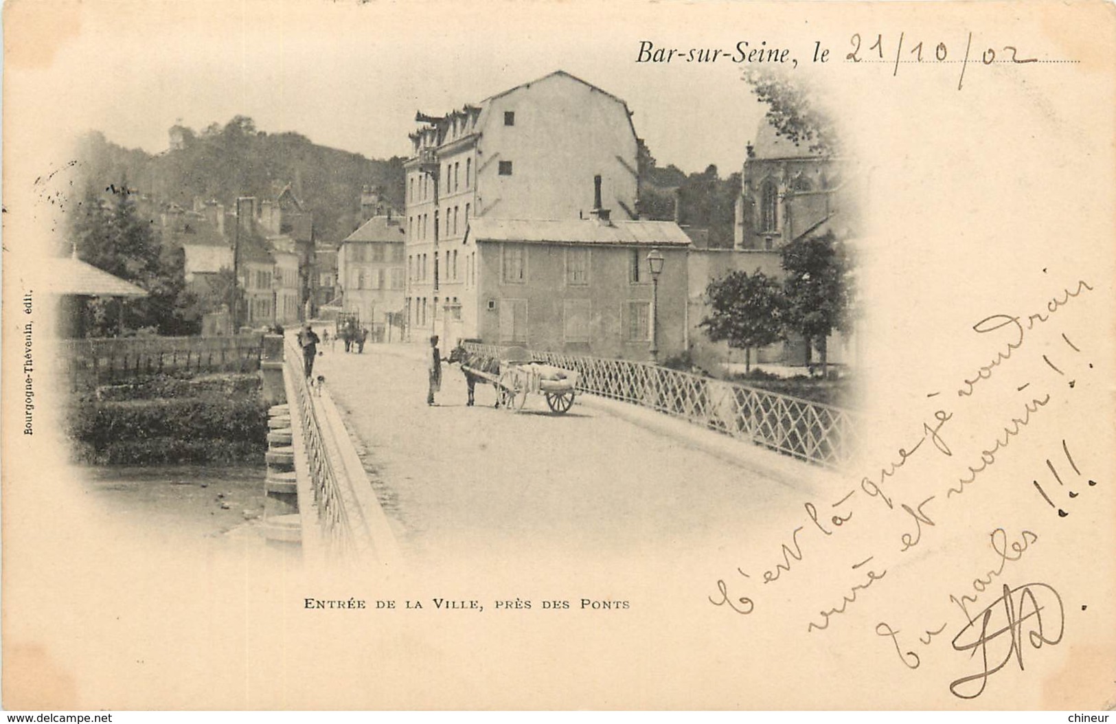 BAR SUR SEINE ENTREE DE LA VILLE PRES DES PONTS CARTE PRECURSEUR - Bar-sur-Seine