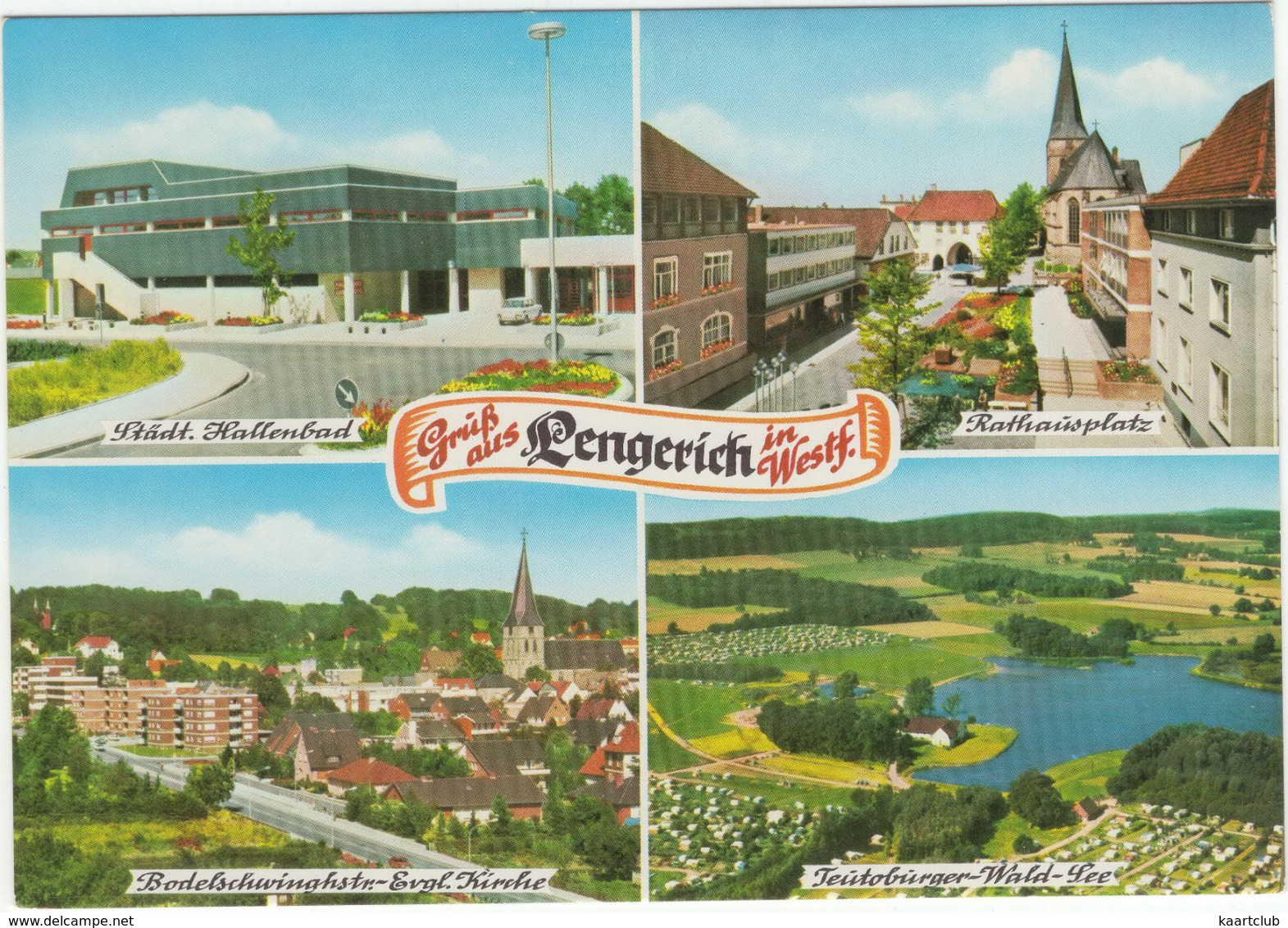 Lengerich: Städtl. Hallenbad, Rathausplatz, Bodelschwinghstr.-Evgl. Kirche, Teütobürger-Wald-See - (Westf.) - Steinfurt