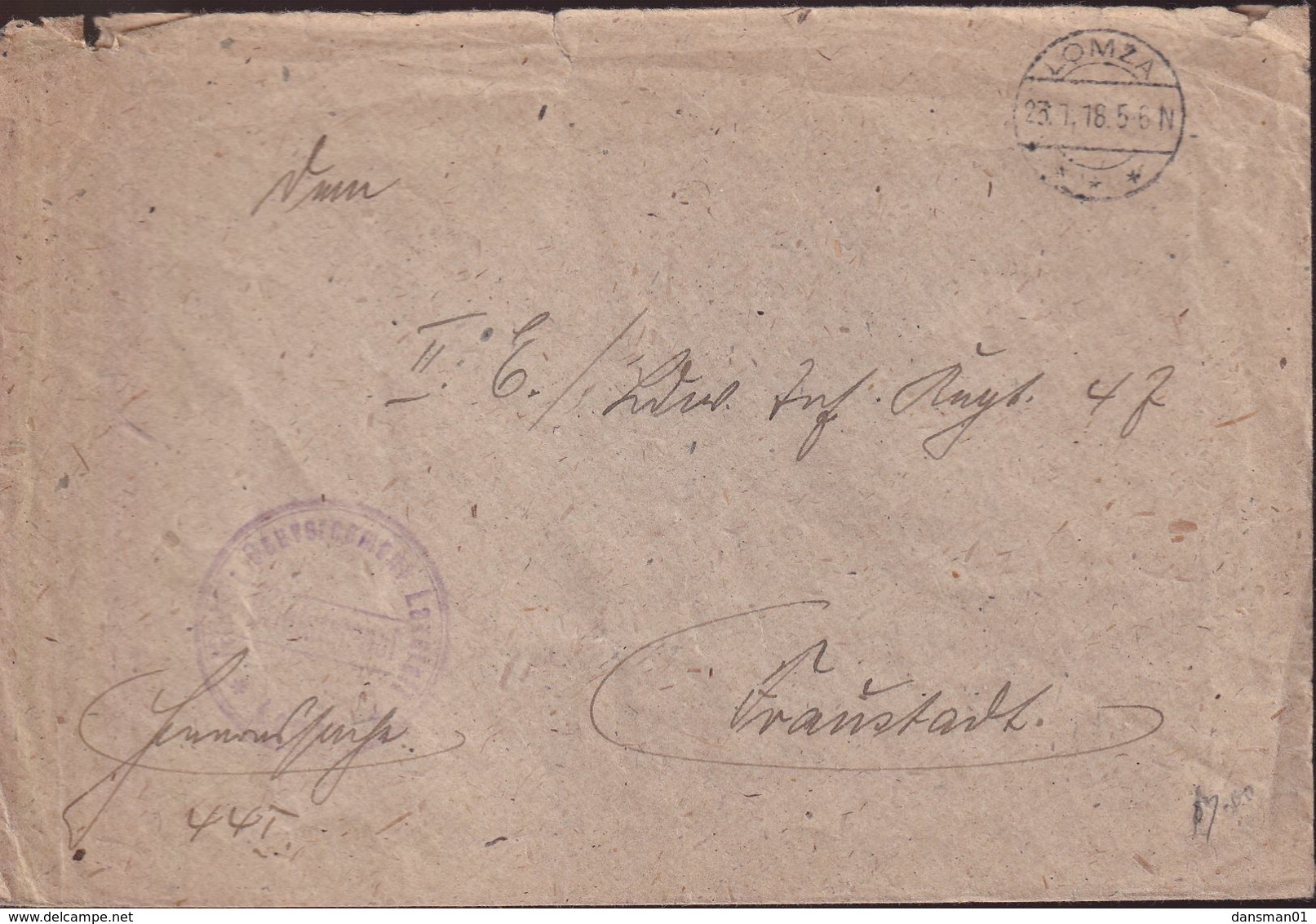 POLAND 1916 Cover Official Lomza - ...-1860 Prephilately