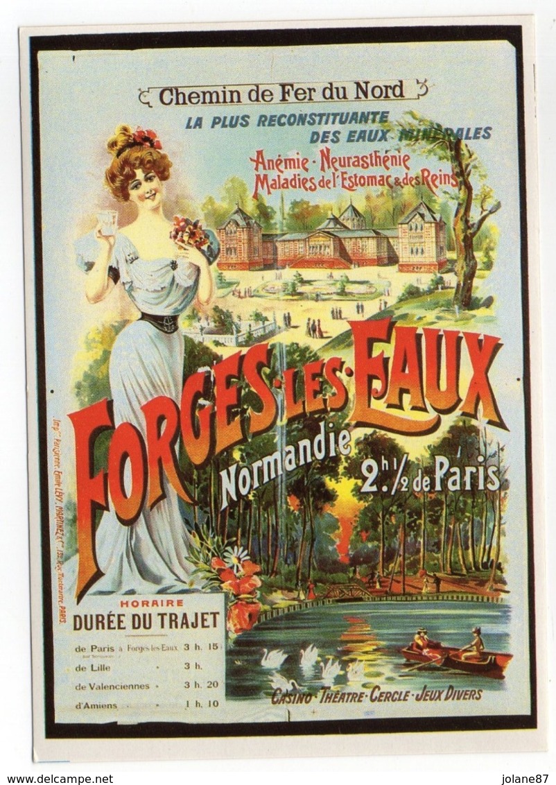 CPM    AFFICHE CHEMIN DE FER  DU NORD .   -    FORGES LES EAUX - Autres & Non Classés