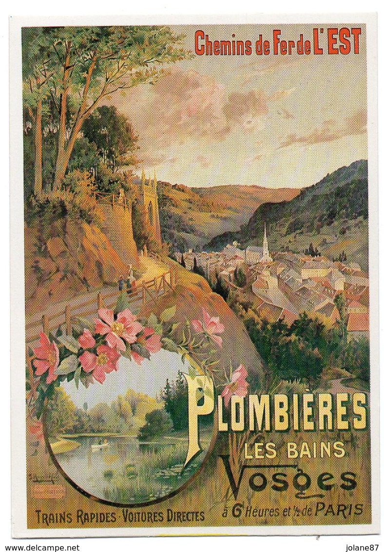 CPM    AFFICHE CHEMINS DE FER  DE L EST .   -   PLOMBIERES LES BAINS    -   HUGO D ALESI - Otros & Sin Clasificación