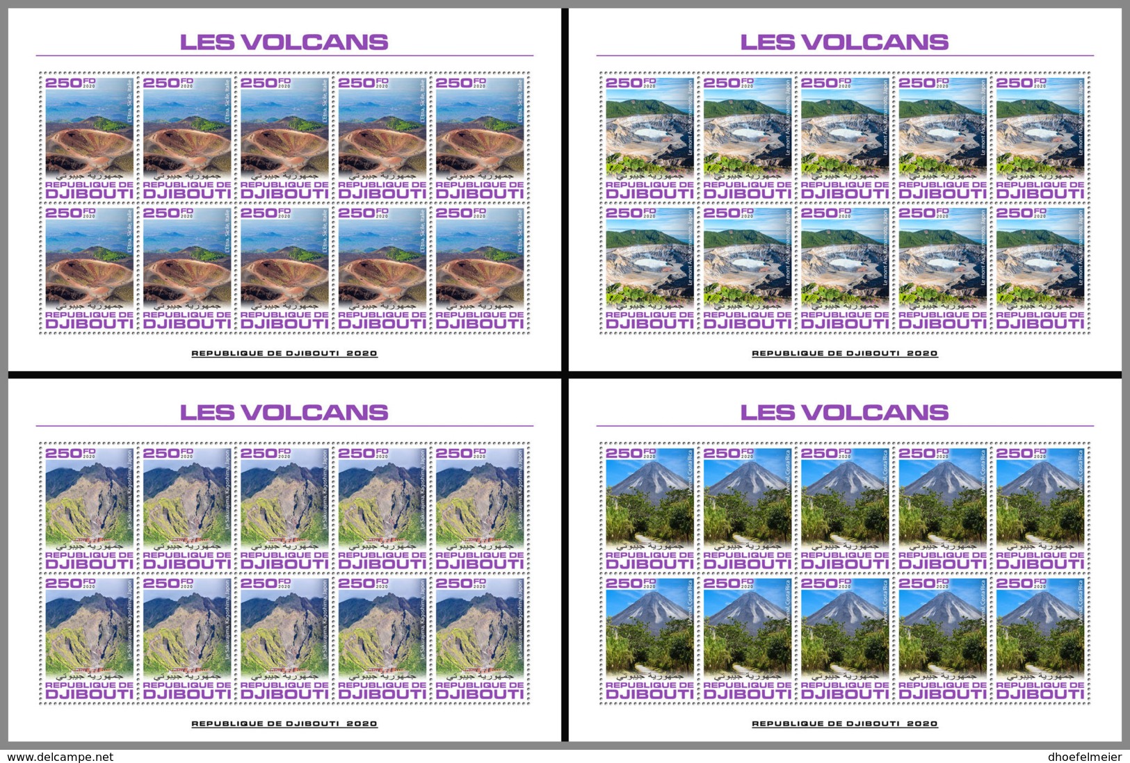 DJIBOUTI 2020 MNH Volcanoes Vulkane Volcans M/S - OFFICIAL ISSUE - DHQ2030 - Volcanos