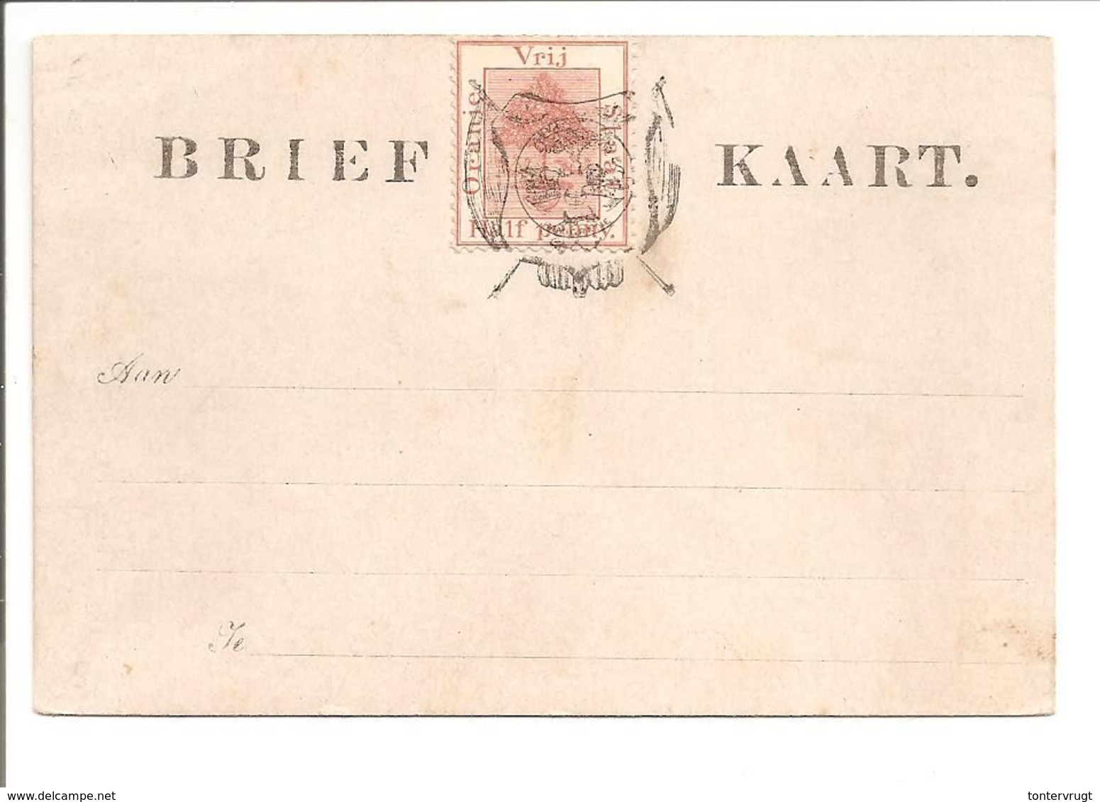 Oranje Vrijstaat. Briefkaart Half Penny - Orange Free State (1868-1909)