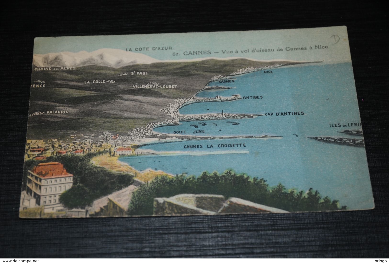 17669-          CANNES, VUE A VOL D'OISEAU DE CANNES A NICE - 1922 - Cannes