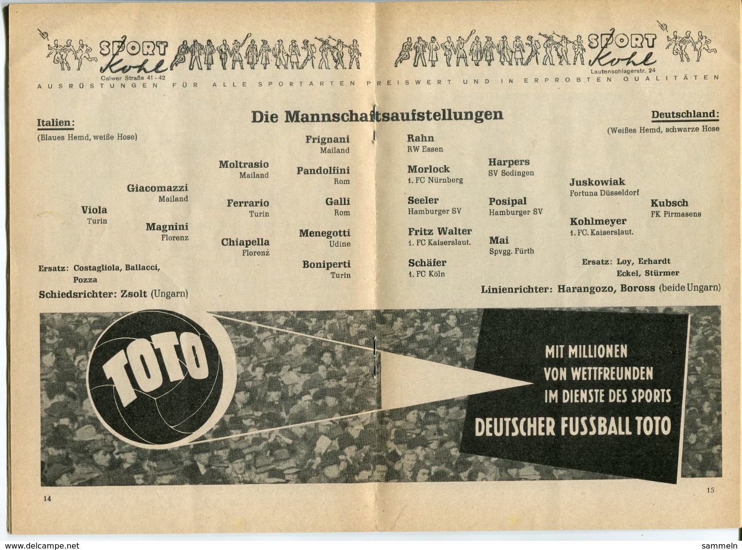 F0396 - Programmheft "Fußball-Länderspiel Deutschland-Italien" Stuttgart 1955 (Football / Soccer) - Altri & Non Classificati
