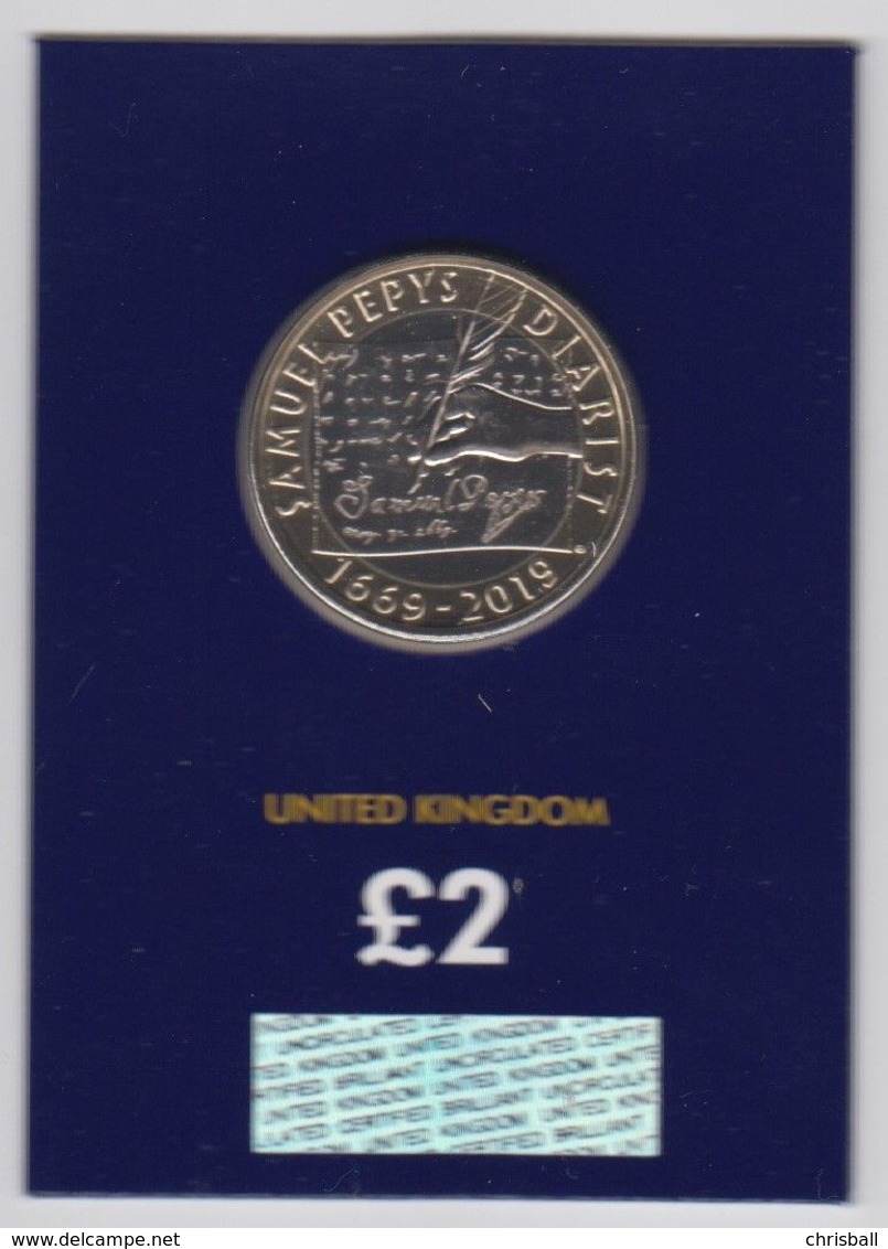 UK £2 Coin Samuel Pepys - Brilliant Uncirculated BU - 2 Pounds