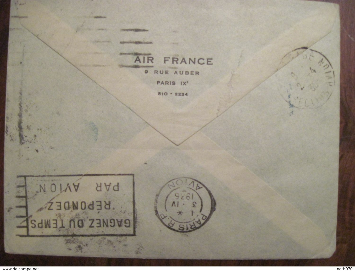 France 1935 Enveloppe Cover Air Mail Par Avion 1er Vol Paris Alger Ajaccio Tunis Dans La Journée - Briefe U. Dokumente
