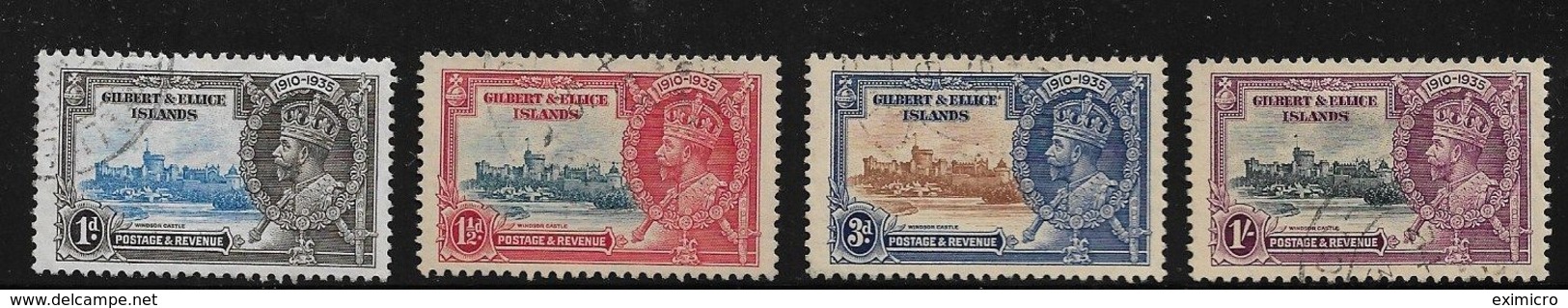 GILBERT AND ELLICE ISLANDS 1935 SILVER JUBILEE SET SG 36/39 FINE USED Cat £60 - Îles Gilbert Et Ellice (...-1979)