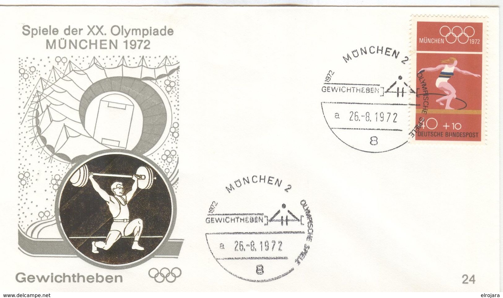 GERMANY 1972 Olympic Games Munich Olympic Cancel Weightlifting München 2 - Weightlifting