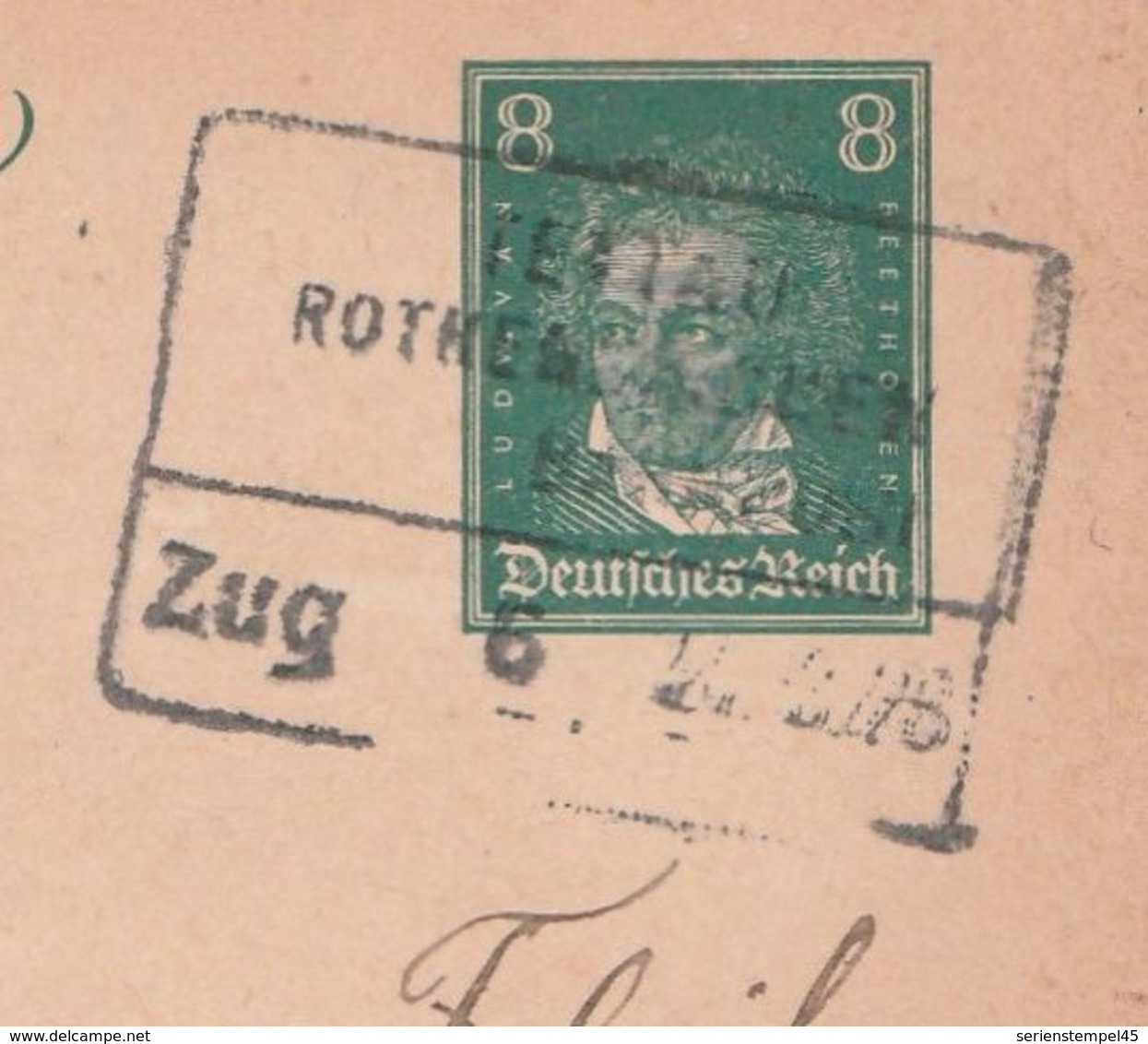 Deutsches Reich Karte Mit Bahnpost Tettau Rothenkirchen Zug 6 1928 - Briefe U. Dokumente