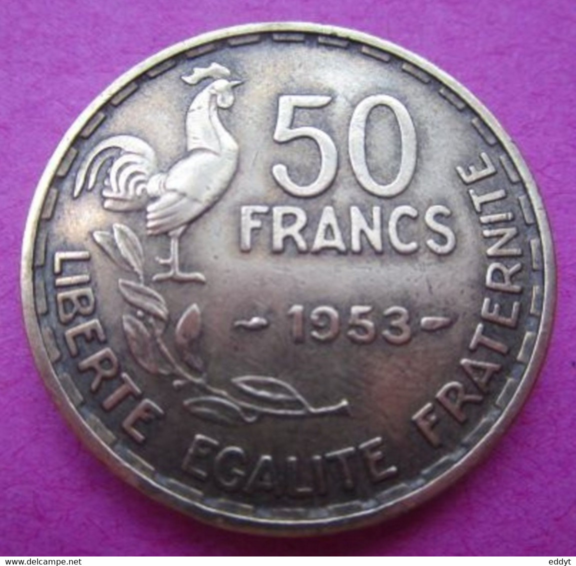 Pièce France 50 Francs - GUIRAUD BRONZE -  1953 - BRONZE-Aluminium - 50 Francs