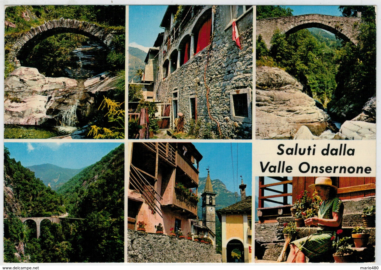 SALUTI   DALLA  VALLE   ONSERNONE              (VIAGGIATA) - Onsernone