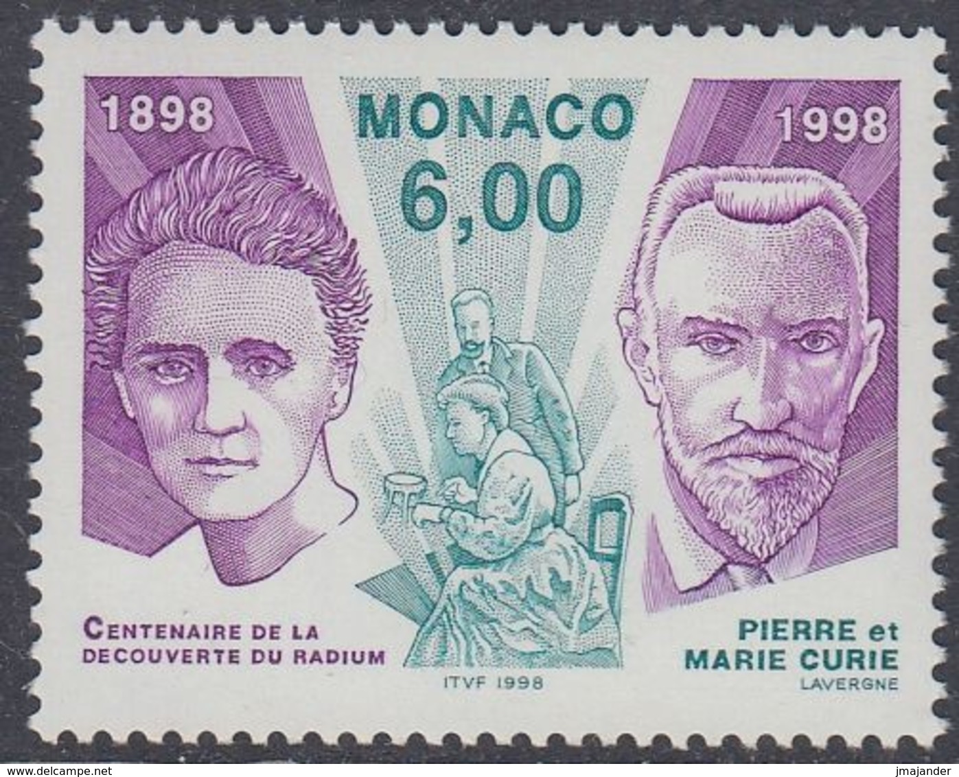 Monaco 1998 - The 100th Anniversary Of Discovery Of Radium: Pierre & Marie Curie - Mi 2402 ** MNH [1243] - Neufs