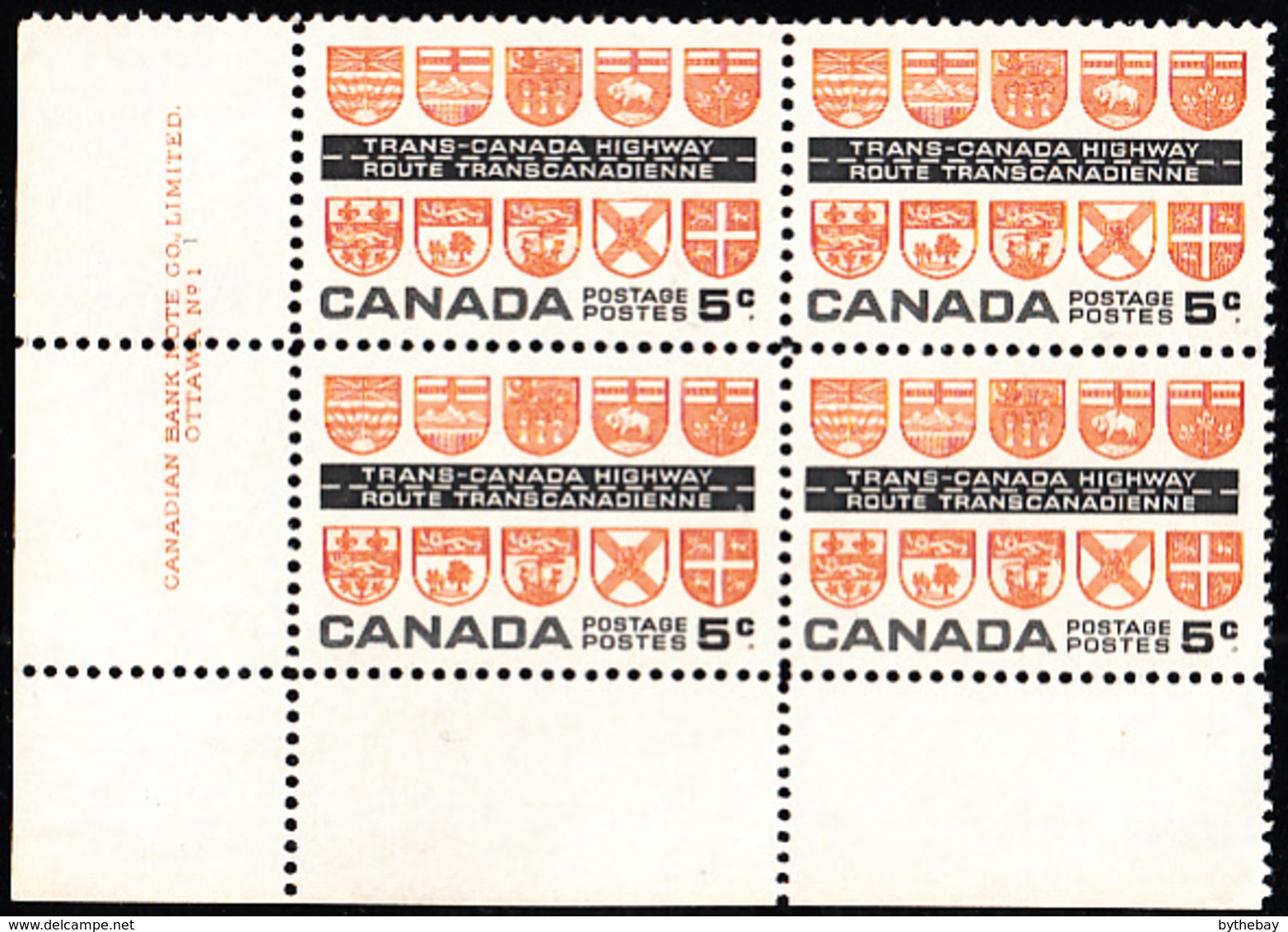 Canada 1962 MNH Sc #400 5c Trans-Canada Highway Plate #1 LL - Plaatnummers & Bladboorden