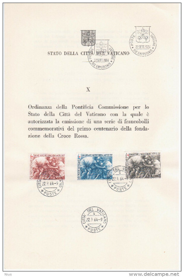 Vatican Vaticane Vaticano 1964 First Day Sheet - Libretti