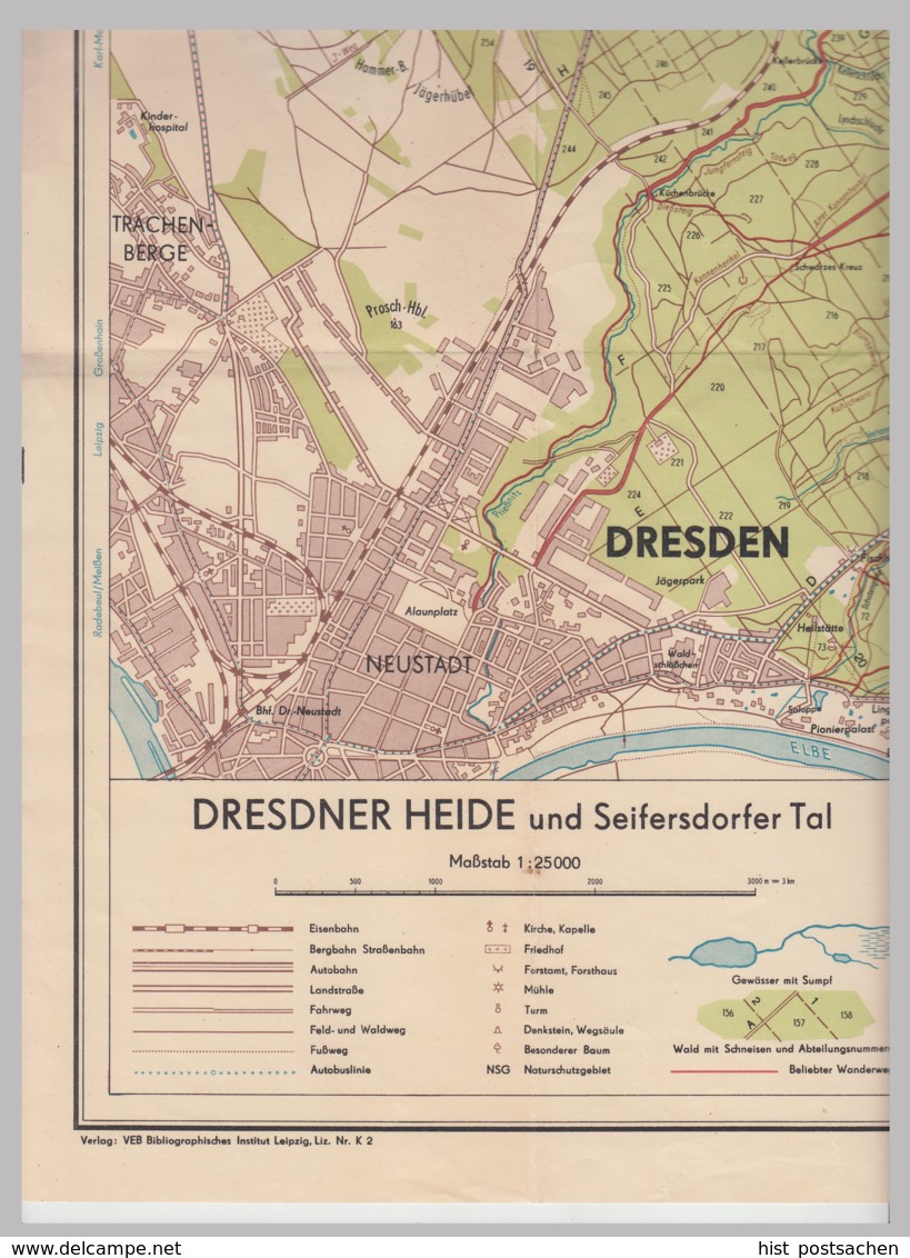 (D1236) Landkarte Dresdner Heide U. Seifersdorfer Tal 1:25000 DDR - Mapas Geográficas