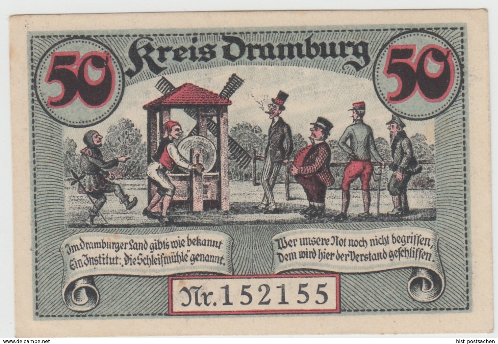 (D1207) Geldschein 50 Pf. Notgeld Dramburg 1920 - Otros & Sin Clasificación