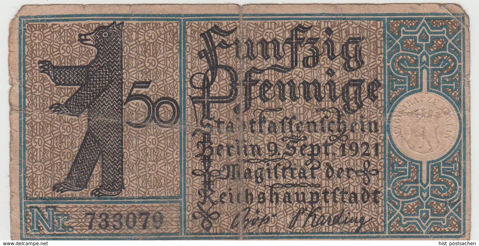 (D1197) Geldschein Berlin Wedding 50 Pfennige 1921 - Other & Unclassified