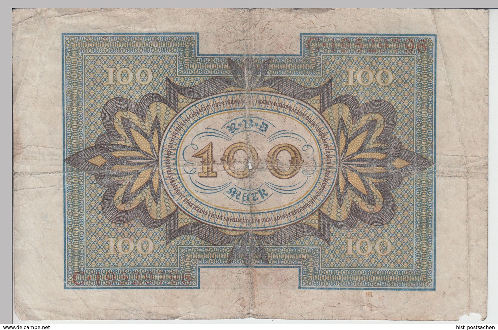 (D1195) Geldschein Reichsbanknote 100 Mark 1920 - Autres & Non Classés