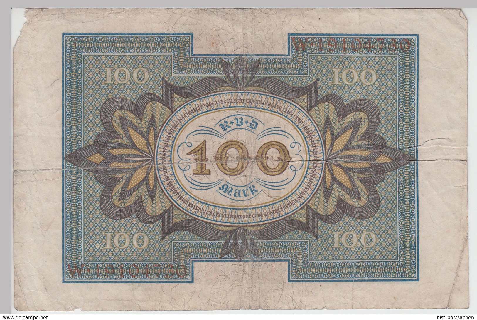 (D1192) Geldschein Reichsbanknote 100 Mark 1920 - Other & Unclassified