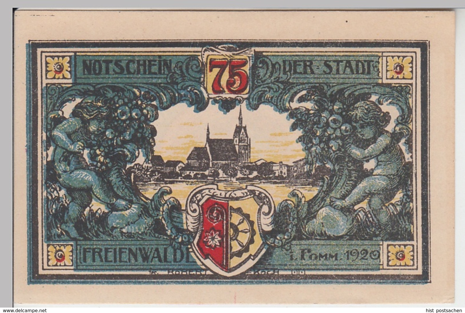 (D743) Notgeld Der Stadt Freienwalde I. P., Chociwel, 75 Pfennig 1920 - Andere & Zonder Classificatie