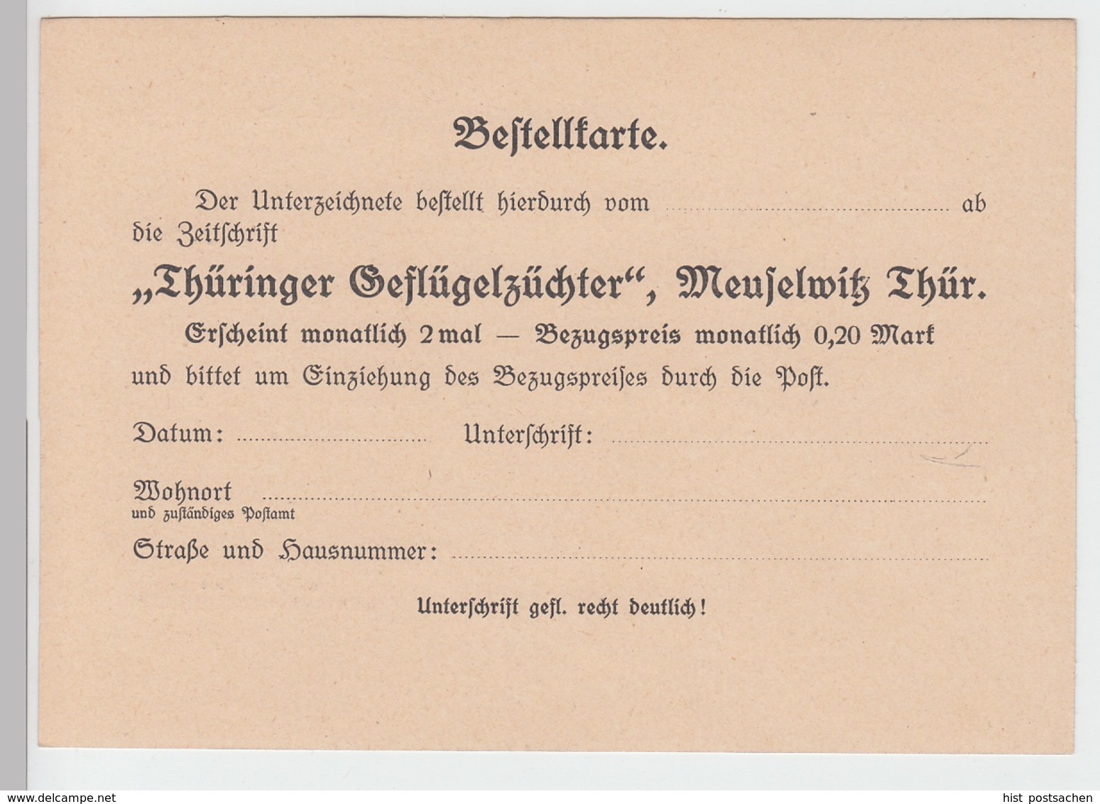 (D626) Bücherzettel Zeitschrift "Thüringer Geflügelzüchter" Meuselwitz, Nach 1945 - Altri & Non Classificati