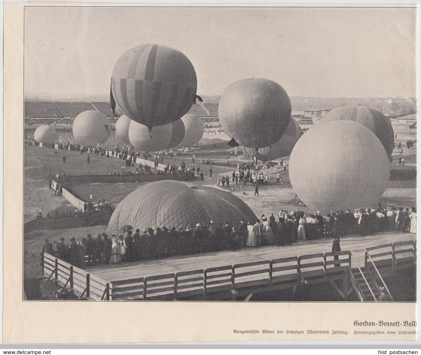 (D563) Panoramabild Druck Gordon-Bennett Ballonfahrt Berlin Um 1910 - Other & Unclassified