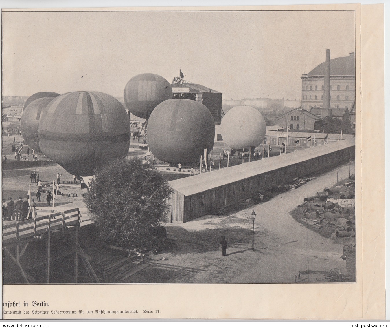 (D563) Panoramabild Druck Gordon-Bennett Ballonfahrt Berlin Um 1910 - Other & Unclassified