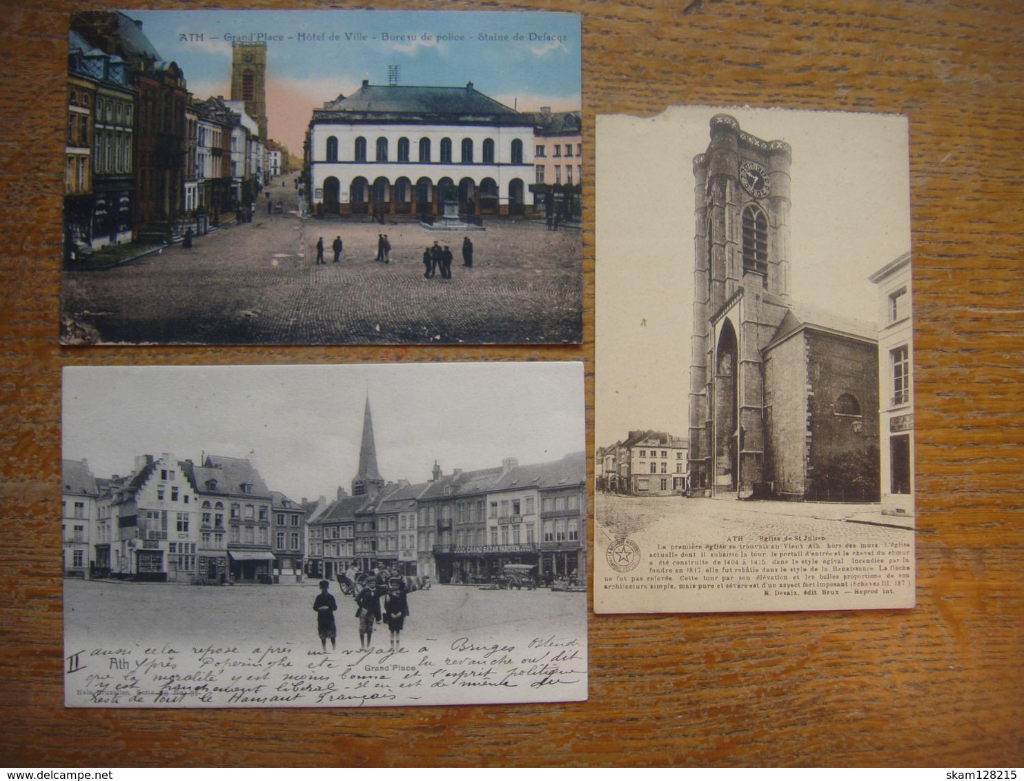 Lot De 3 Cartes De ATH ( 2 Cartes Grand'Place Et 1 Carte Eglise ) - Ath