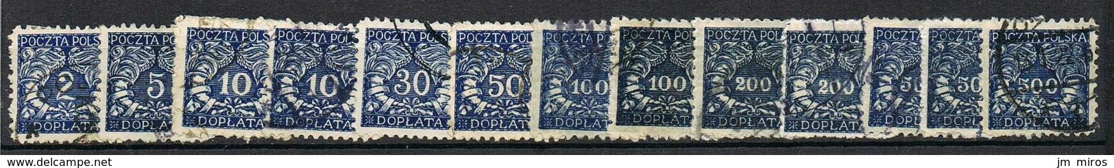 POLOGNE TAXE 22-31 MULTIPLE - Portomarken