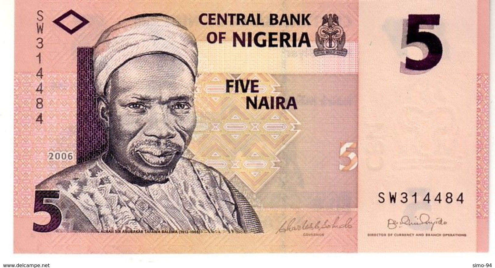 Nigeria P.33 5 Naira 2006 Unc - Nigeria