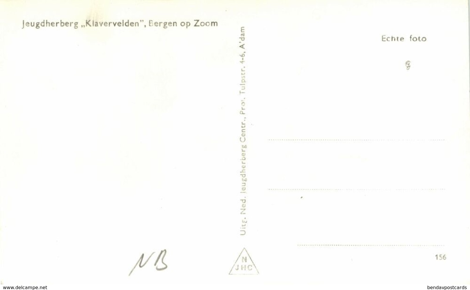 Nederland, BERGEN OP ZOOM, Jeugdherberg Klavervelden (1940s) RPPC Ansichtkaart - Bergen Op Zoom