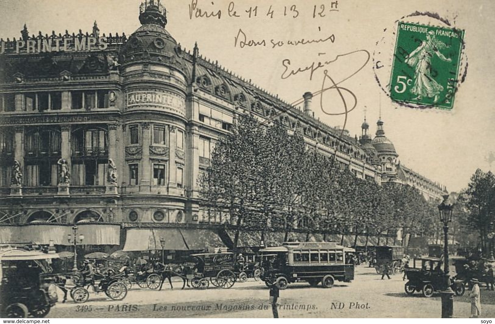 Grand Magasin Au Printemps à Paris  Autobus - Winkels