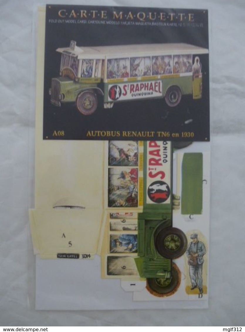 AUTOBUS RENAULT TN6 De 1930 : Carte Maquette Neuve - Edition 1991 - Vrachtwagens, Bus En Werken