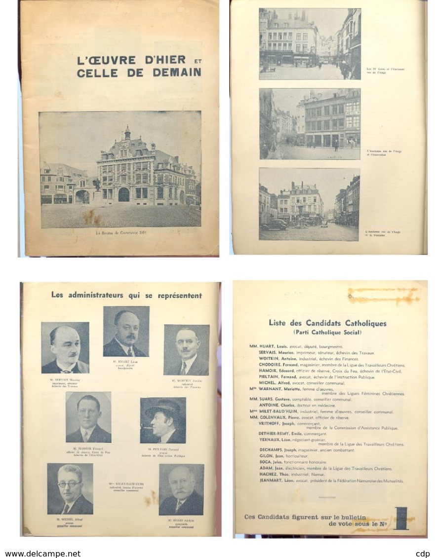 NAMUR RARE   élections Communales 1938 - Belgique