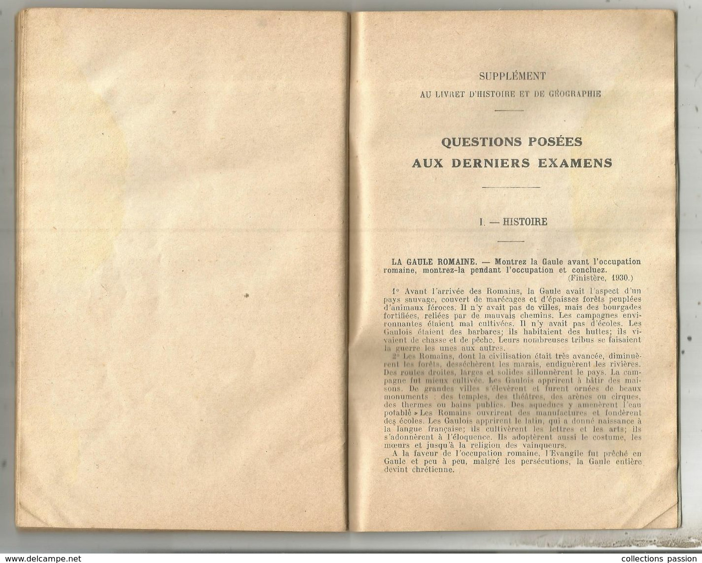 Deux cents devoirs d'histoire et de géographie , certificat d'études , par J. LE GOUIL , 1934 , 96 pages, frais fr 4.15e