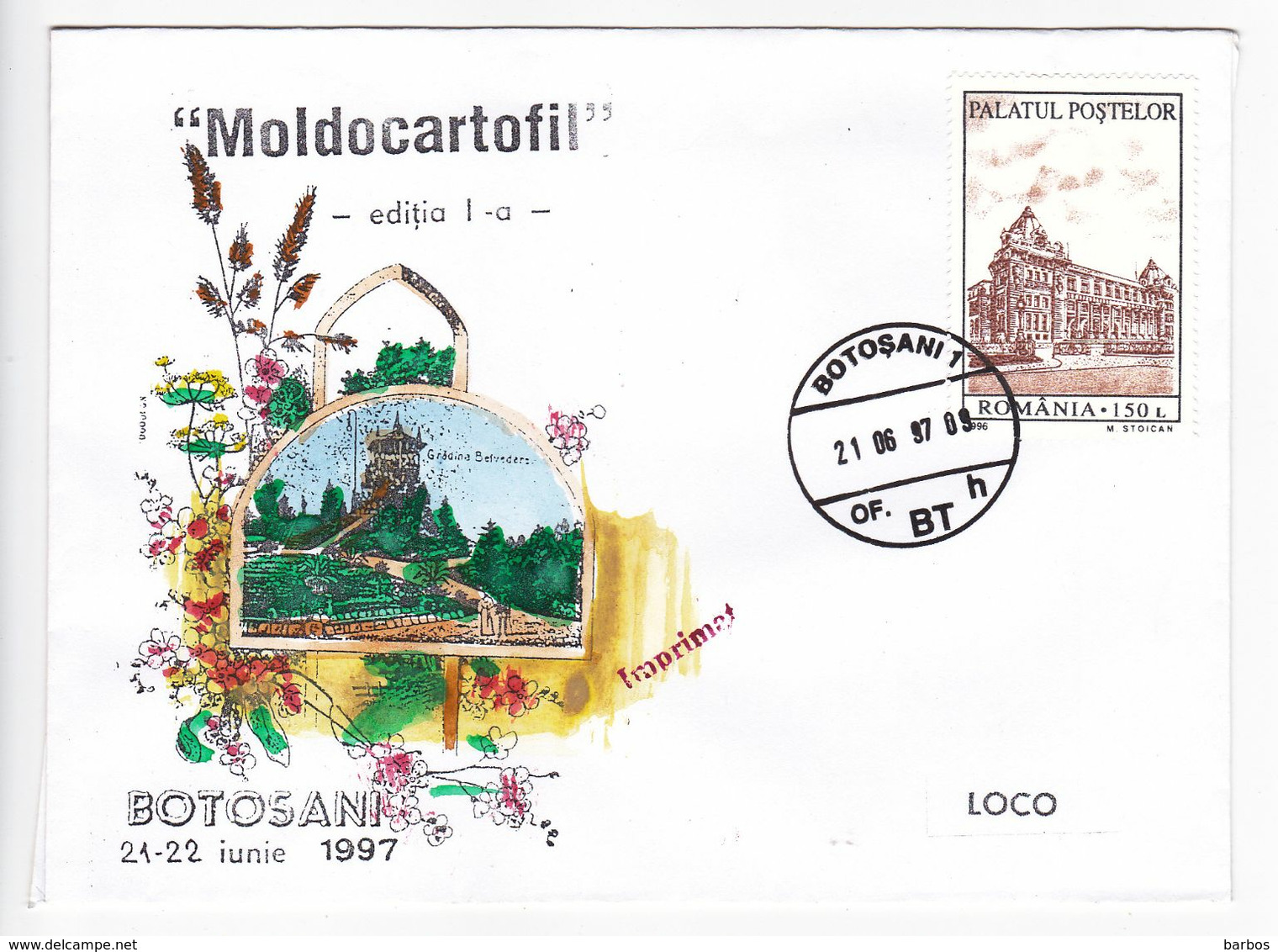 Romania , Roumanie , 1997 , Botosani ,  Philatelic Exhibition Moldcartofil , The Cover - Marcophilie