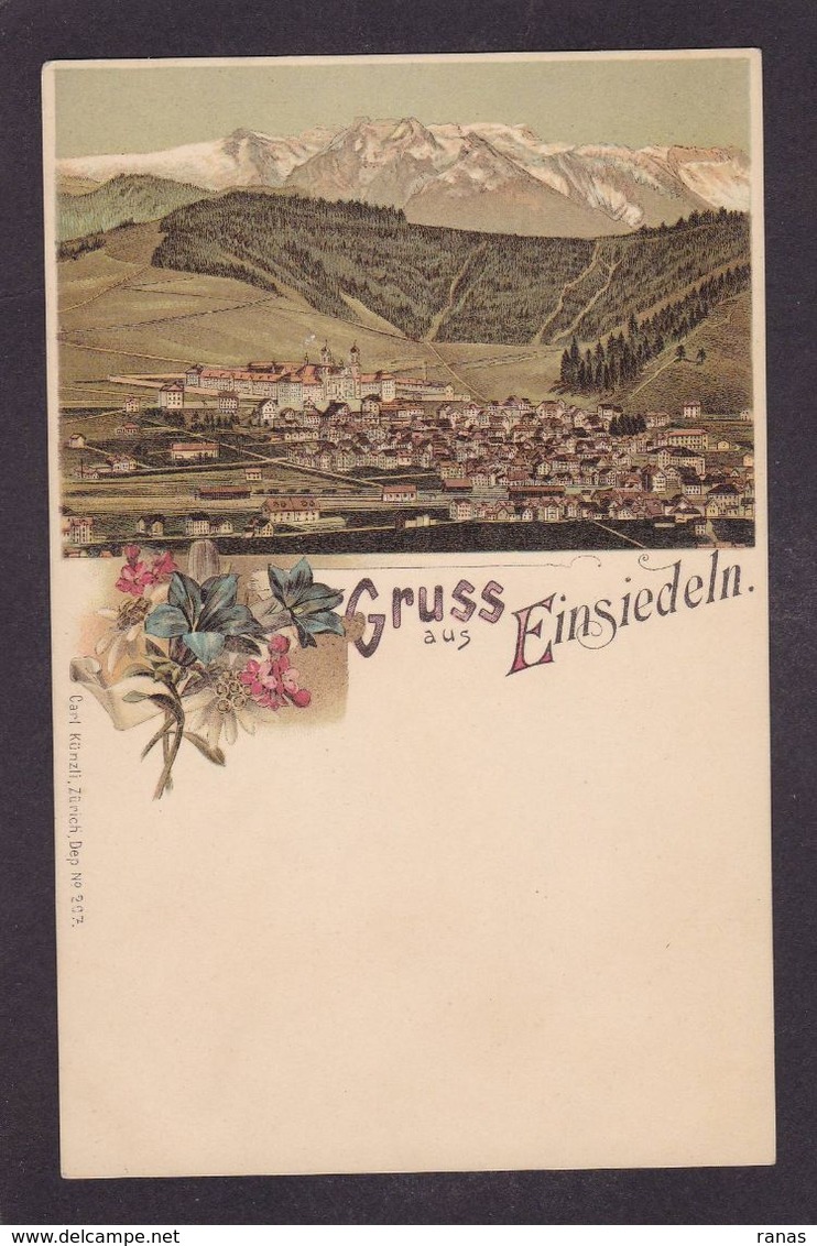 CPA Suisse Helvétia Schweiz Svizzera Non Circulé Litho Gruss Canton De Schwyz EINSIEDELN - Einsiedeln