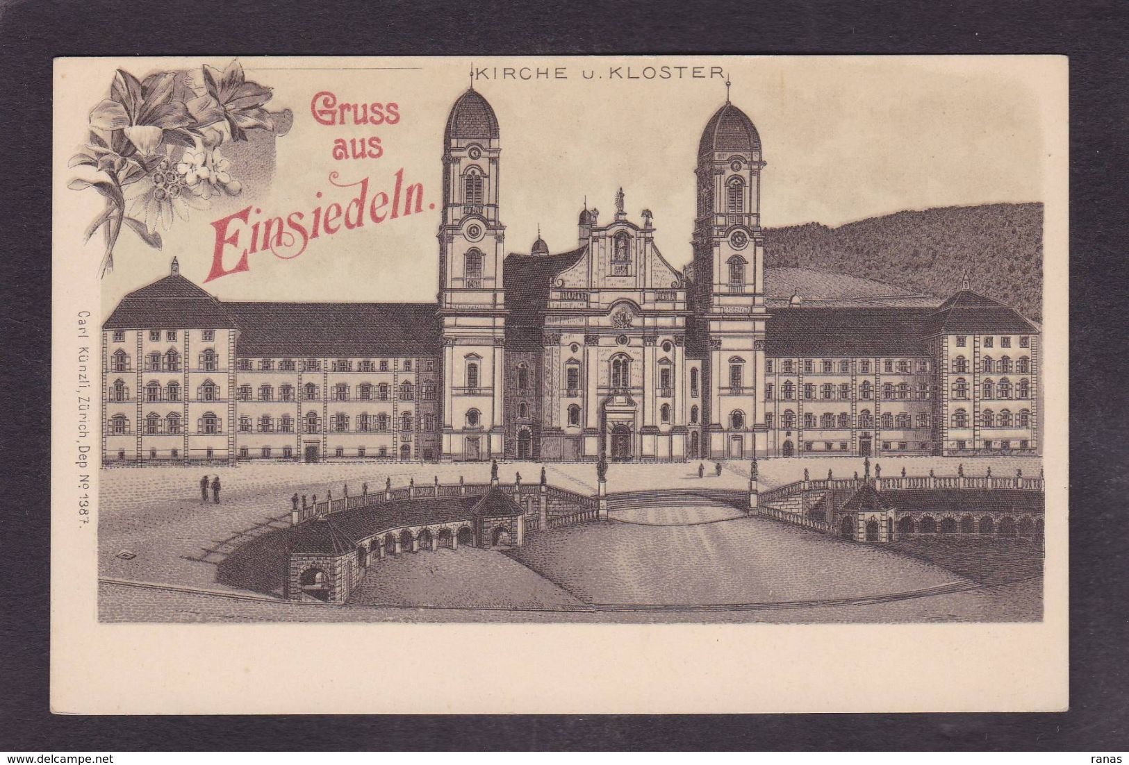 CPA Suisse Helvétia Schweiz Svizzera Non Circulé Litho Gruss Canton De Schwyz EINSIEDELN - Einsiedeln