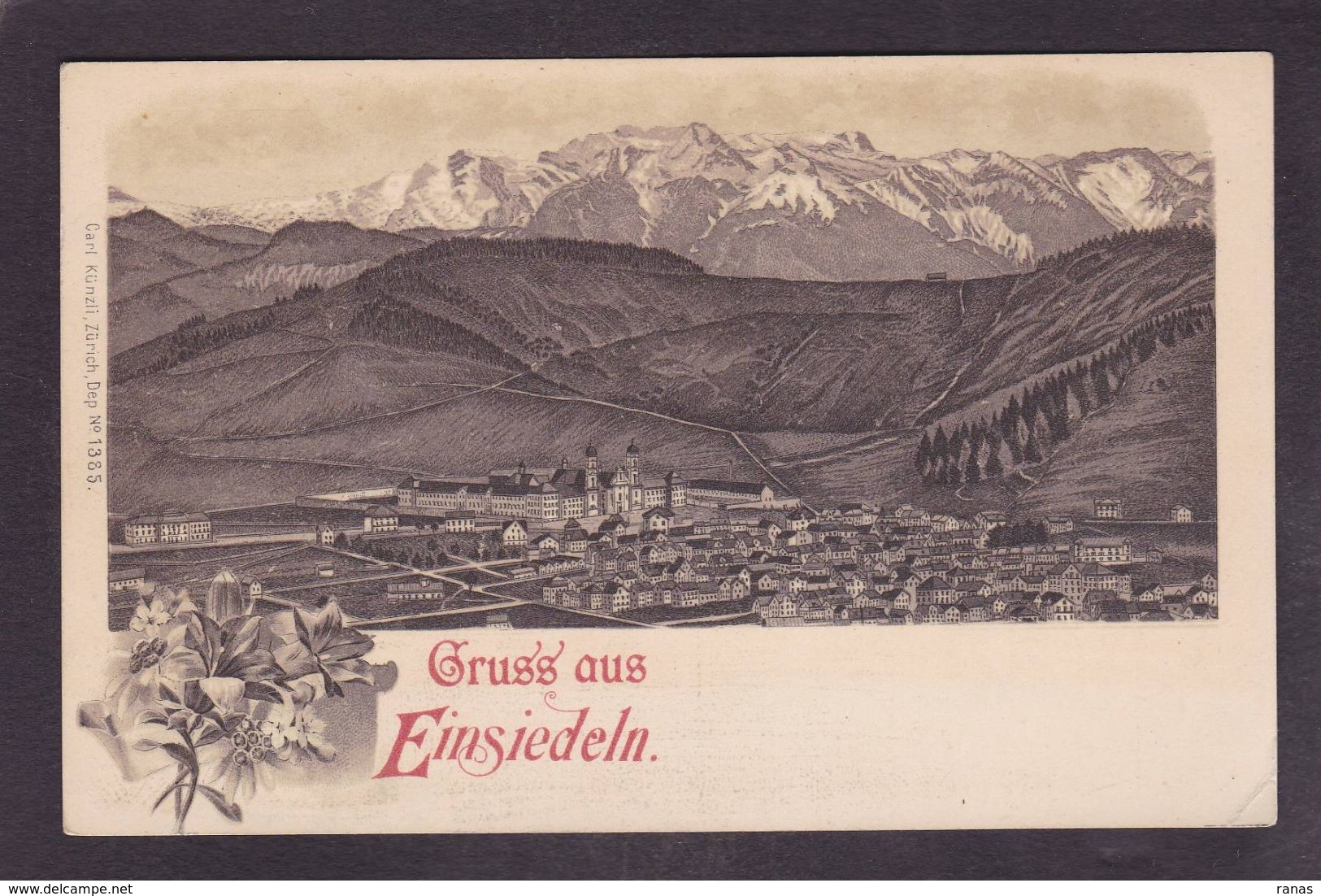 CPA Suisse Helvétia Schweiz Svizzera Non Circulé Litho Gruss Canton De Schwyz EINSIEDELN - Einsiedeln