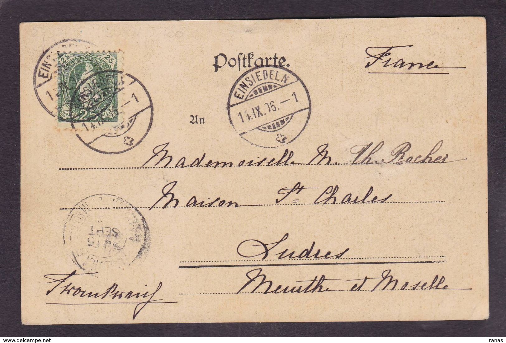 CPA Suisse Helvétia Schweiz Svizzera Circulé En 1896 Litho Gruss Canton De Schwyz EINSIEDELN - Einsiedeln