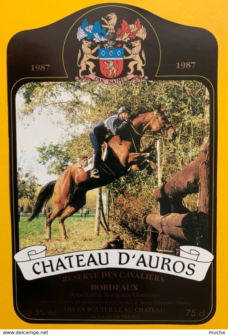 15445 - Château D'Auros 1987 Bordeaux Réserve Des Cavaliers - Chevaux